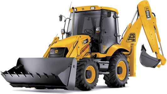 L'image présente une pelle rétro jaune, soulignant son rôle essentiel dans le service de pneus 
                    pour équipements de construction.
